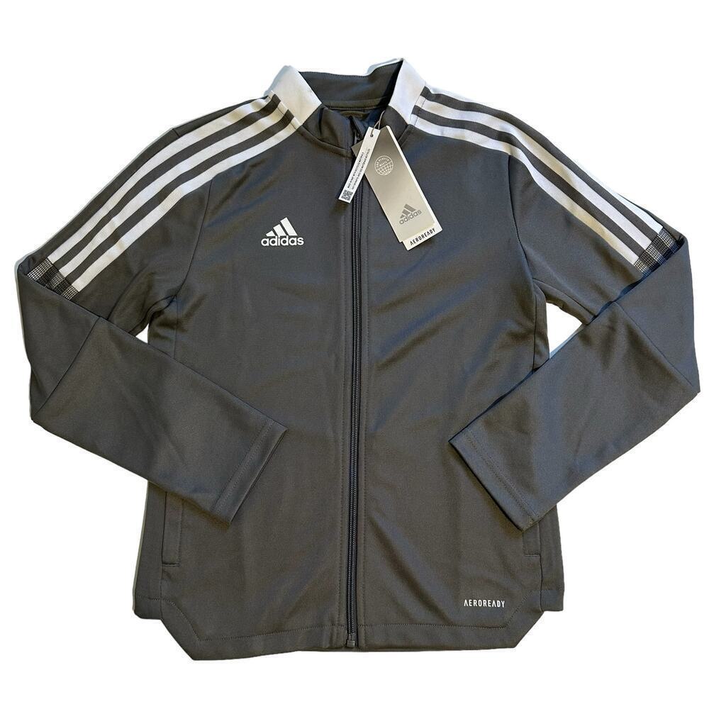 NWT adidas Track Jacket Gray Kids Small